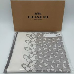 COACH Bias Signature Square Scarf, Grey Birch